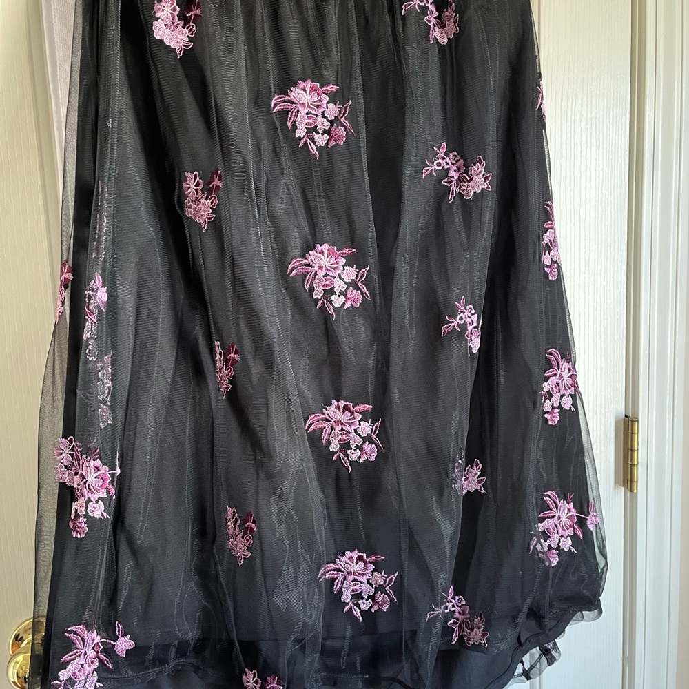 Who What Wear Black Mesh Circle Skirt Size 2X